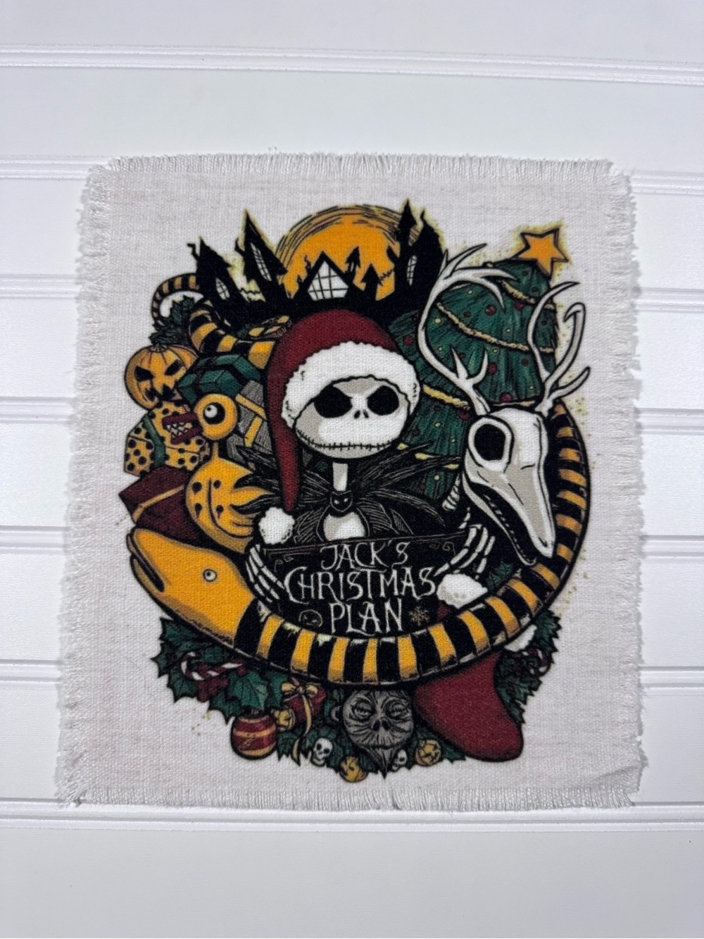 Nightmare Before Christmas, Jack's Christmas Plan Fabric Patch